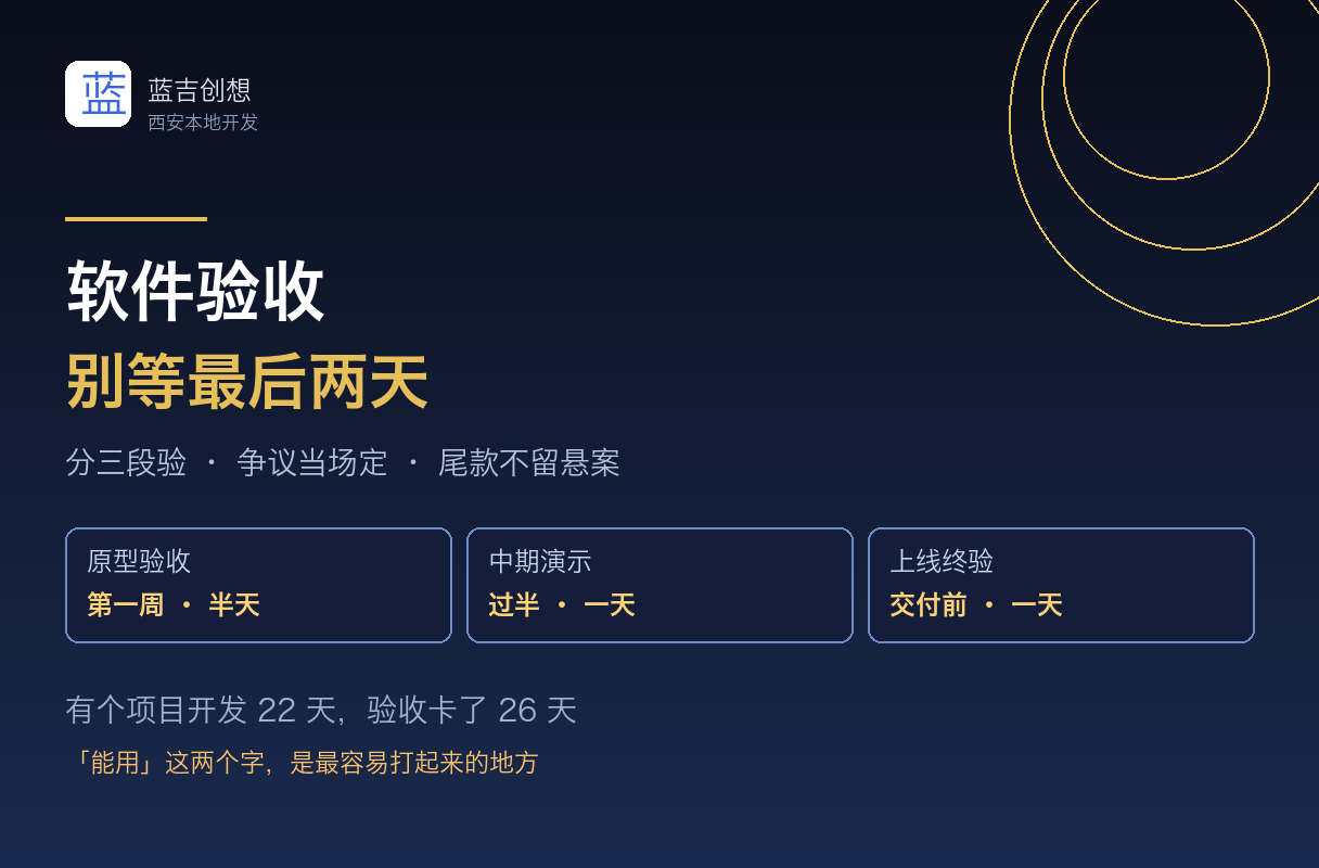 西安软件开发验收标准